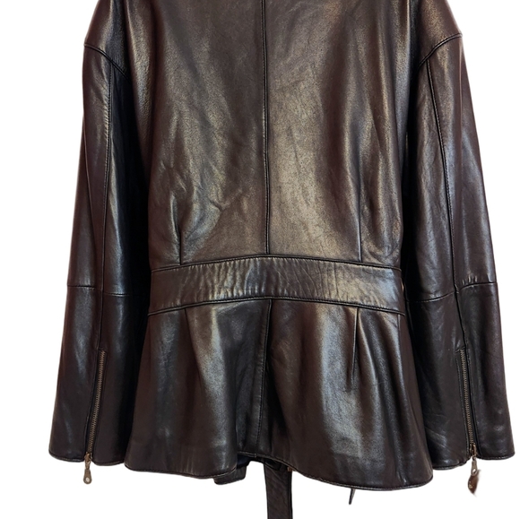 Preston & York Leather Moto Jacket Black Large - Picture 7 of 13